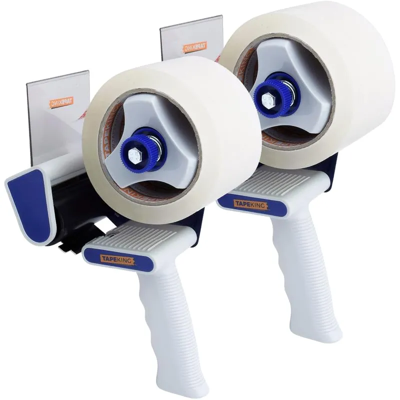 Tape King Packing Tape Dispenser Gun - Handheld Tape Gun with 2 Bonus Clear Packaging Tape (3 Inch Wide) - Shipping Tape for Sealing, Storing, and Moving Boxes, 2 Pack — image 1