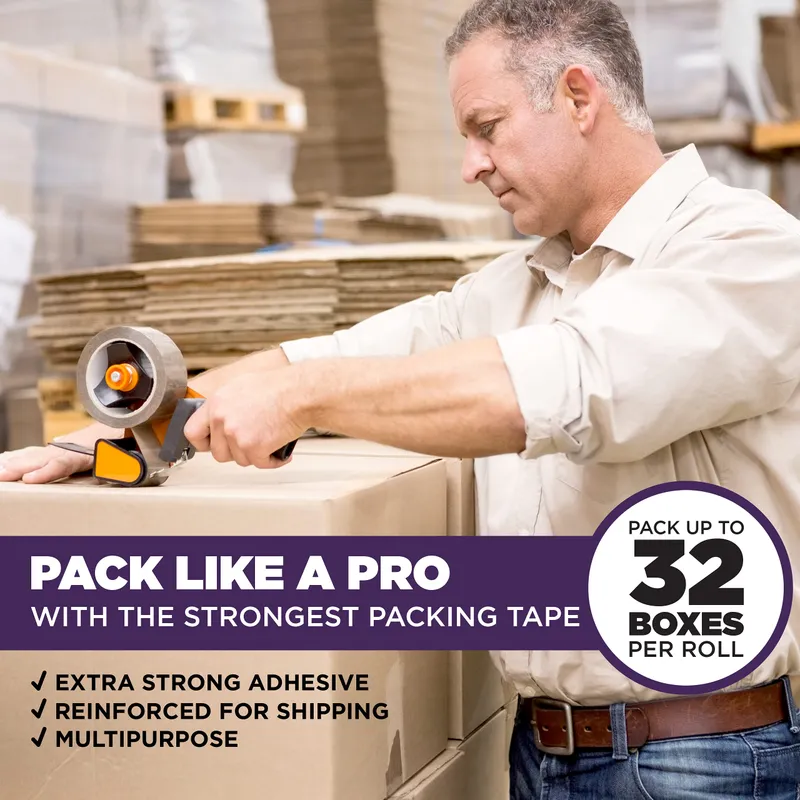 Tape King Clear Packing Tape Ultra Thick | 60 Yards Per Roll (36 Rolls) | 2 Inch Wide Heavy Duty Packing Tape 3.2mil Strong Adhesive for Moving Boxes, Shipping Cartons & Sealing (2160 Yards) — image 2
