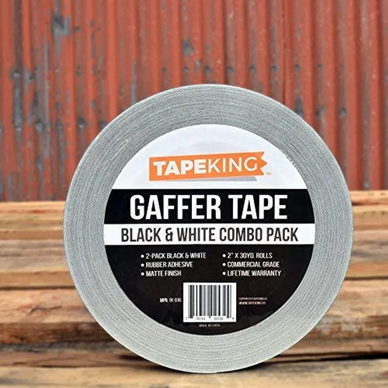 Tape King Gaffers Tape (Black & White) | 2 Inch Wide x 30 Yards Per Roll (180 Ft) Pro Gaff Tape | Durable Cloth Matte Black Tape with Strong Rubber Adhesive for Events, Cables, and Decorations (2 Pcs) — image 4
