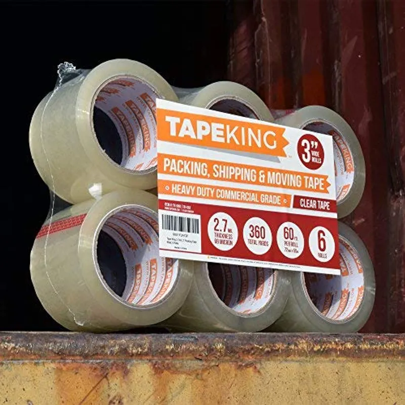 Tape King Clear Packing Tape 3 Inch Wide (2.7mil Thick) - 60 Yards Per Refill Roll (Pack of 6 Rolls) - Strong Sealing Adhesive Industrial Depot Tapes for Moving, Packaging, Shipping, Office & Storage — image 5
